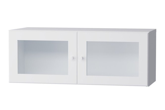 Mezzanine with glass doors bookcase Harris 80 cm