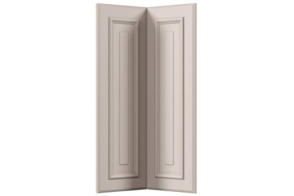 Set of Olivia fronts for a wall-mounted corner L-shaped cabinet, 50.6x71.6 cm, cashmere color