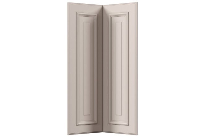 Set of Olivia fronts for a wall-mounted corner L-shaped cabinet, 50.6x71.6 cm, cashmere color