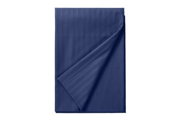 Fitted sheet Stripe Premium Indigo Stripe-satin 160x200 cm