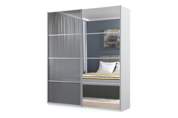 xlhxfjwn717pn0d07h9oow0lhhzwh6kn.jpg Sliding wardrobe Oscar Ultra 200x236x58 cm, white, graphite gray, with mirror inserts