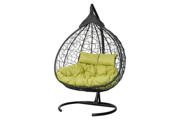 Hanging cocoon chair Fisht 135x190x100 cm, black
