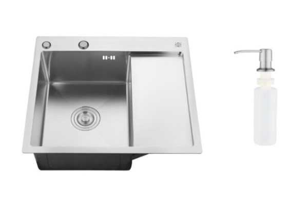 Inset sink with dispenser and wing PMC MRK 5851L 58x51x18 cm