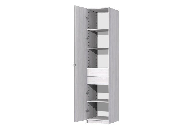 Wardrobe 1-door Oscar Lila 50x236x58 cm, light ash Anchor, front - mirror