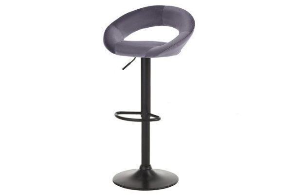 Bar stool Ufo 53x80x48 cm, upholstery color gray, legs black