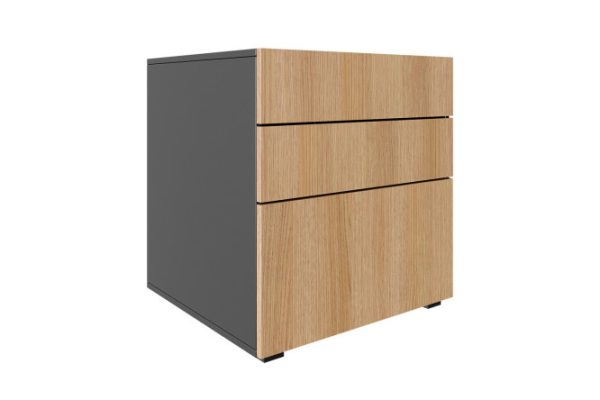 Children's chest of drawers Oscar Moon mini 60x66x39.6 cm, anthracite, Canadian oak