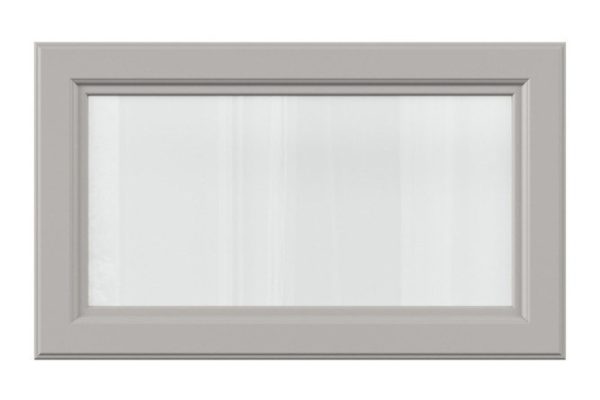 Facade Gloria wall cabinet with horizontal opening with glass 59.6x35.6 cm, color gray silk