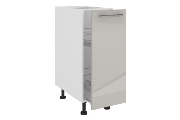 Cabinet front with Amika pull-out basket 29.6x71.6 cm, color gray pearlescent gloss