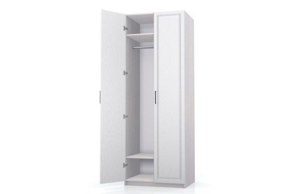2-door wardrobe Oscar Bella 75x236x58 cm, light Anchor ash, white wood