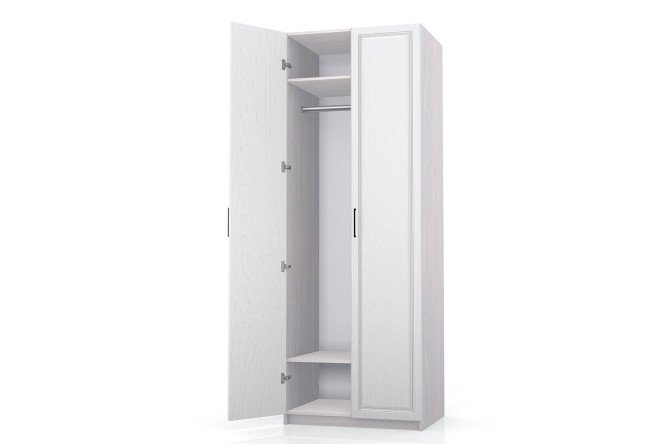 2-door wardrobe Oscar Bella 75x236x58 cm, light Anchor ash, white wood
