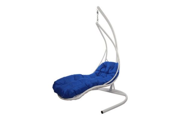 Reclining hanging chair 117x190x175 cm, base and frame color white, finishing white
