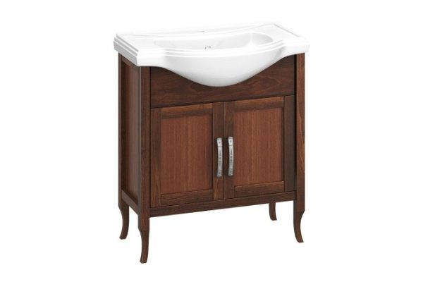 Cabinet OPADIRIS Mirage 80 cm, frame color light walnut, front light walnut