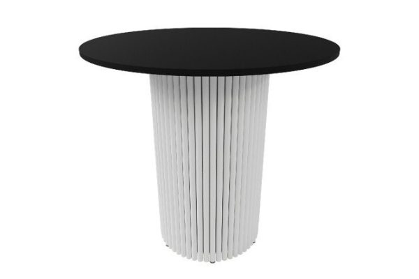 Trubis Wood table with tubular base 80x75x80 cm