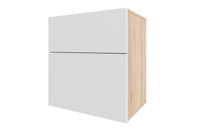 Cabinet Oscar Moon 60x64 with 2 drawers, sonoma oak / white talc