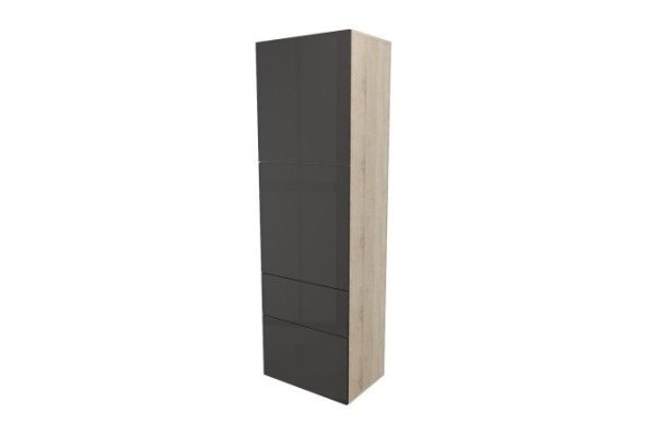 y0cz3vazguq43jvvs0nlq0b9ysp82j5g.jpg Wardrobe 2 doors and 2 drawers Oscar Amika 60x192 with push to open, Sonoma oak / glossy black graphite
