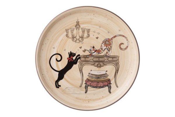 Dinner plate Parisian Cats Ceramics, 21 cm
