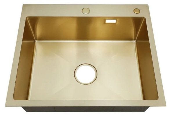 RMS MR-6050G mortise sink with sliding basket and dispenser 60x50x20 cm