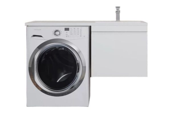 Wall-mounted cabinet for washing machine Magenta 5930205162 45 cm, frame color white, facade white