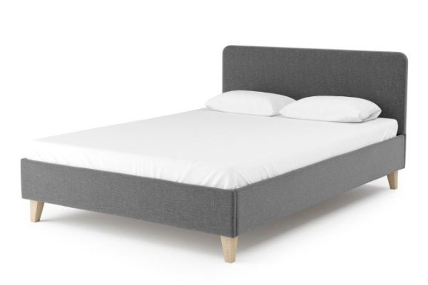 Bed without lifting mechanism Scandi color dark gray 160x200 cm