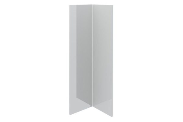 Set of fronts for wall-mounted corner L-shaped cabinet Amika gray pearlescent gloss 25.3x95.6 cm, color gray pearlescent gloss