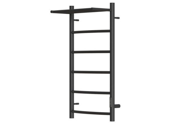 Electric heated towel rail POINT Athena P5 with shelf, black PN04848PB 43.2x80x25.1 cm