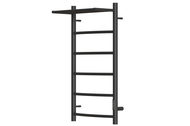 Electric heated towel rail POINT Athena P5 with shelf, black PN04848PB 43.2x80x25.1 cm