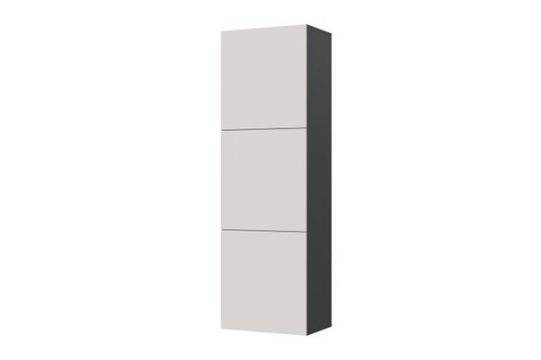 Wardrobe Oscar Moon 192x60 cm 3 doors, anthracite, Santiago soft