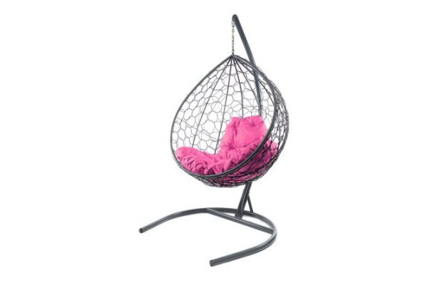 Hanging cocoon chair Drop 72x186x98 cm, base and frame color gray, finishing gray