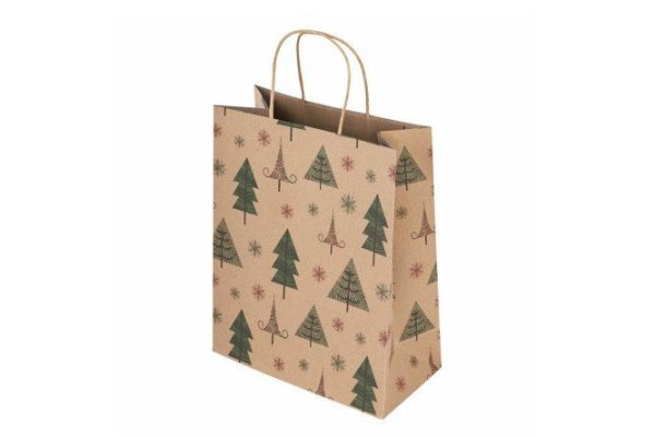 Kraft Xmas Tree Gift Bag Set