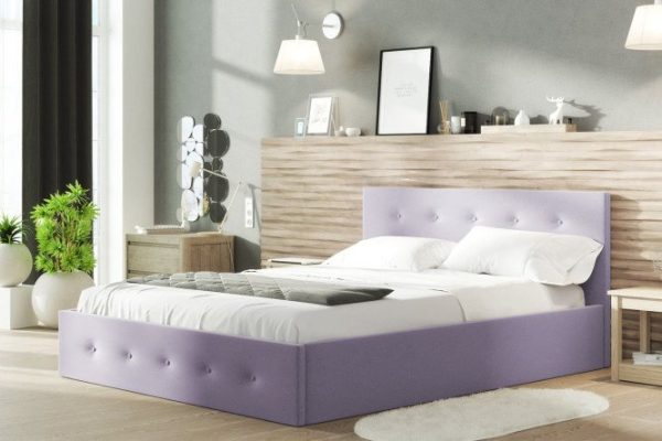 Bed with lifting mechanism Chicago color gray-lilac 160x200 cm