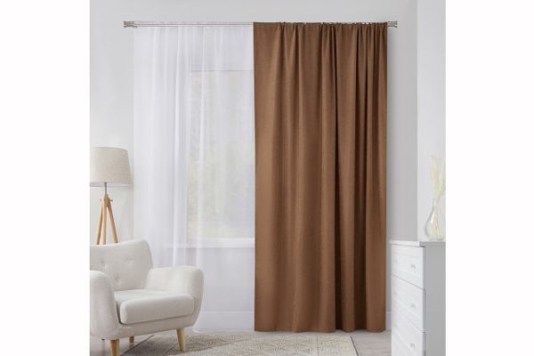 Ribbon curtain ESTUDI BLANCO Izabella 180x280 cm, 1 piece, coffee color