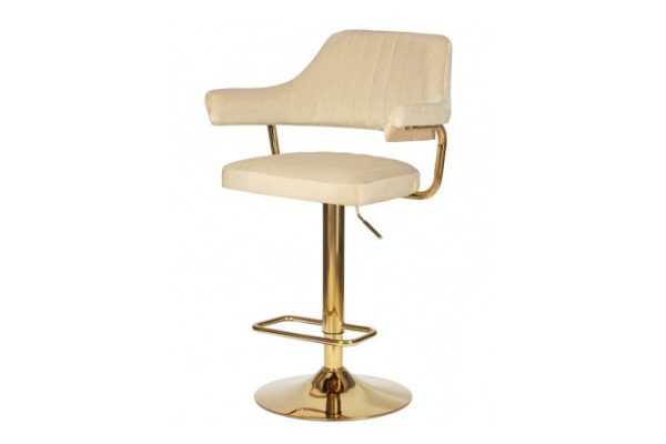 Bar chair DOBRIN Charly Gold 61x99x54 cm, beige upholstery, gold legs