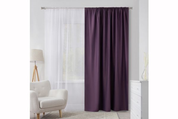 Ribbon curtain MICASA Landry 200x280 cm, 1 piece, purple
