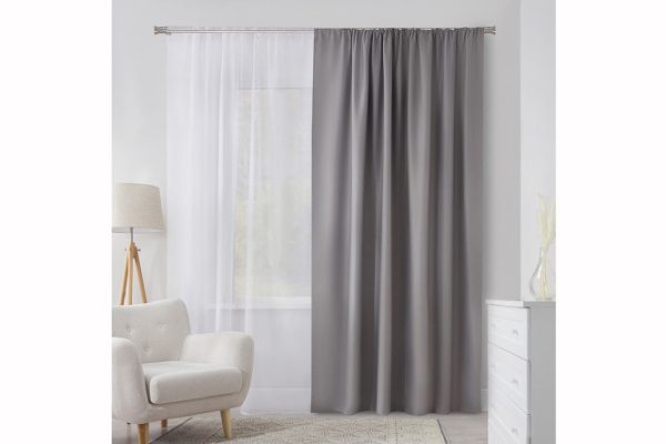 Ribbon curtain MICASA Landry 200x280 cm, 1 piece, gray