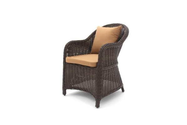 Chanel armchair 1 dark brown finish, cream soft elements