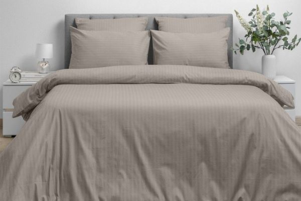 Bed linen set Coffee cream Cotton 148x215 cm, Family