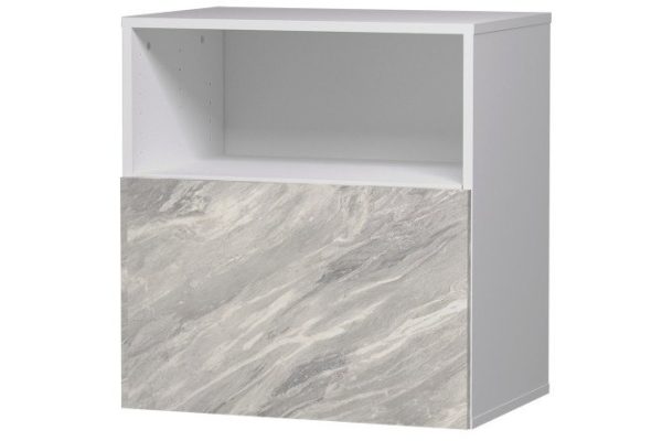 Cabinet with shelf and door Oscar Statuario 60x64, white / statuario