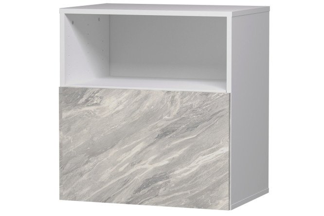 Cabinet with shelf and door Oscar Statuario 60x64, white / statuario