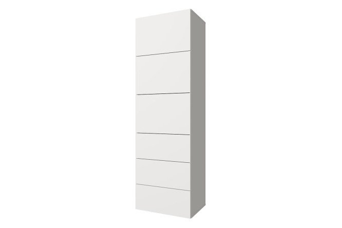 Wardrobe 3 doors and 3 drawers Oscar 60x192 with push to open, white