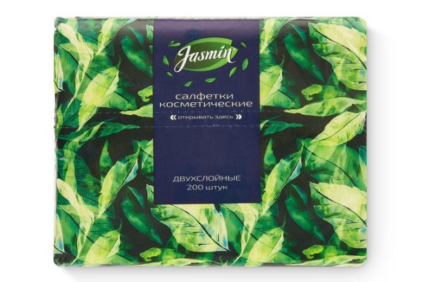 Cosmetic wipes Jasmin two-layer 200 pcs.