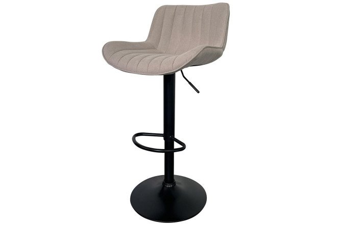Bar stool Devo 49x84x48 cm, beige upholstery, black legs
