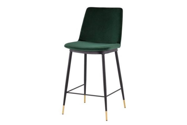 Half-bar chair Melissa 51x96x46 cm, upholstery color green, legs black