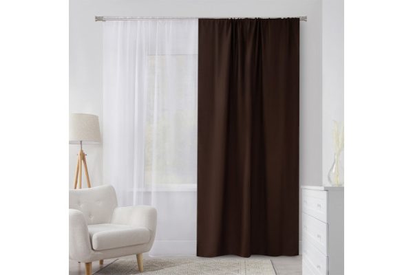 Ribbon curtain MICASA Baudry 150x280 cm, 1 piece, brown