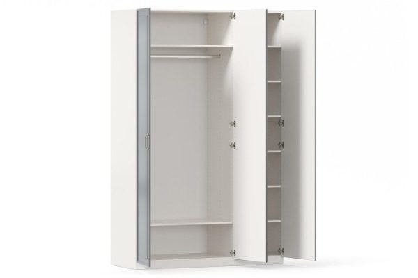Wardrobe 3-door Oscar Grace 150x236x59.9 cm, white, gray