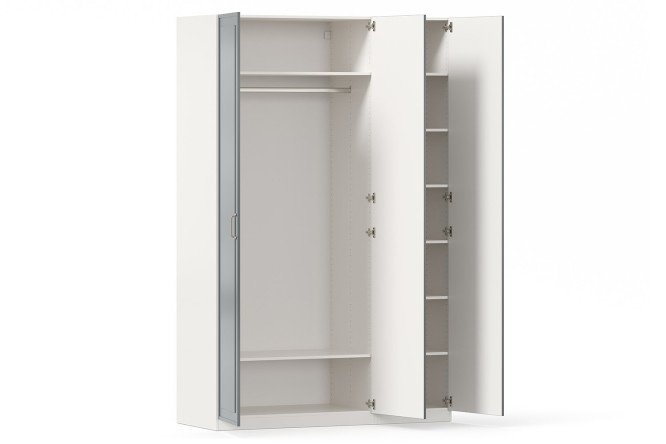 Wardrobe 3-door Oscar Grace 150x236x59.9 cm, white, gray