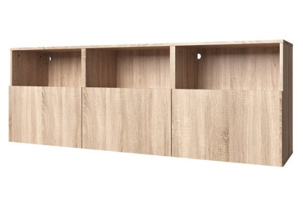 Cabinet 3 drawers and 3 shelves Oscar 180x64 with push to open, Sonoma oak