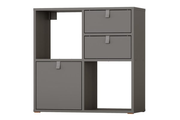 Square rack Bricks 4 sections with drawers and door