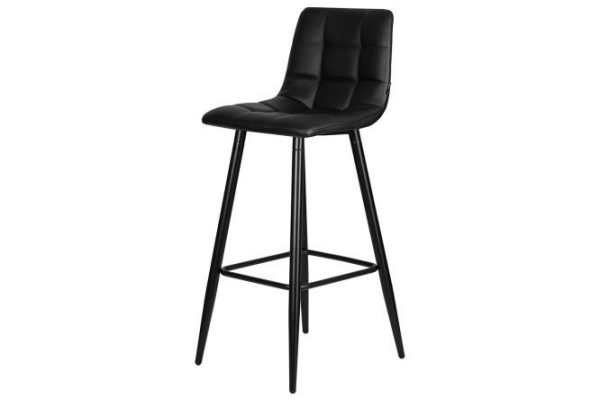Bar chair DOBRIN Nicole 43x105x52 cm, upholstery color black, legs matte black