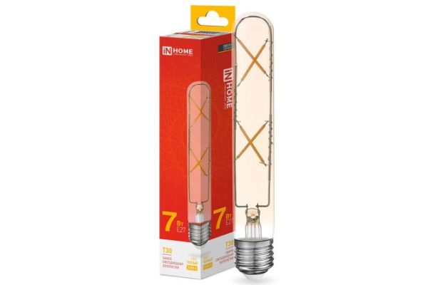 LED lamp IN HOME Deco LED-T30-deco gold 7W, E27, Warm