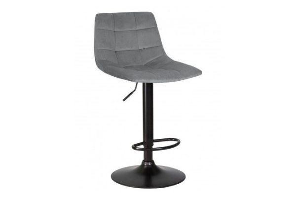 Bar chair DOBRIN Tailor Black 47x92x49 cm, upholstery color gray, legs black